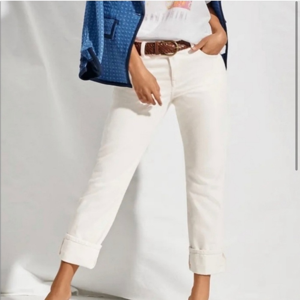 Cabi 100% boyfriend jeans in vintage white #6072 NWT